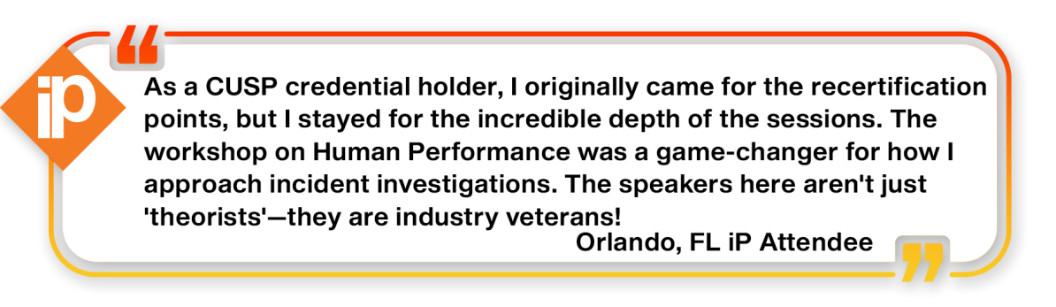 Testimonial iP Utility Safety Conference 3 - CUSP Points
